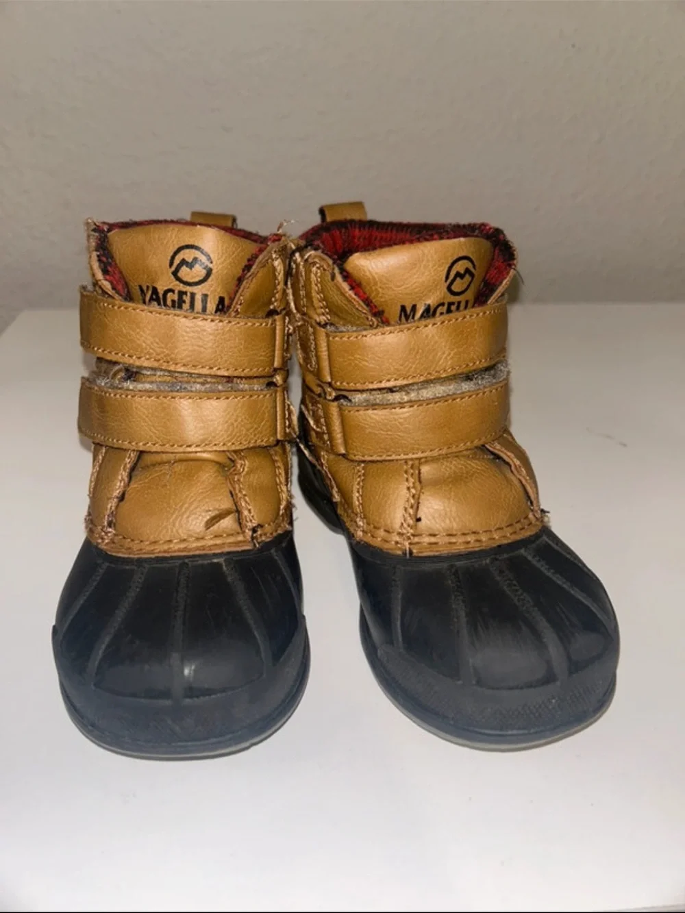 Magellan Outdoors Tan and Black Kids Winter Boots with Double Straps